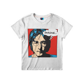 Детская футболка 3D с принтом Джон Леннон 8 в Тюмени, 100% гипоаллергенный полиэфир | прямой крой, круглый вырез горловины, длина до линии бедер, чуть спущенное плечо, ткань немного тянется | Тематика изображения на принте: 