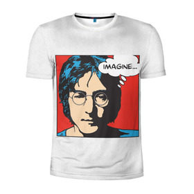 Мужская футболка 3D спортивная с принтом Джон Леннон 8 в Тюмени, 100% полиэстер с улучшенными характеристиками | приталенный силуэт, круглая горловина, широкие плечи, сужается к линии бедра | 