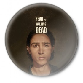 Значок с принтом Бойтесь ходячих мертвецов 3 в Тюмени,  металл | круглая форма, металлическая застежка в виде булавки | 