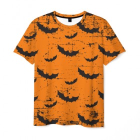Мужская футболка 3D с принтом Летучая мышь в Тюмени, 100% полиэфир | прямой крой, круглый вырез горловины, длина до линии бедер | dia | helloween | muertos | witch | день всех святых | мышь | октябрь | праздник | хэллоуин | череп