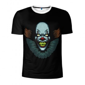 Мужская футболка 3D спортивная с принтом Clown в Тюмени, 100% полиэстер с улучшенными характеристиками | приталенный силуэт, круглая горловина, широкие плечи, сужается к линии бедра | horror | pennywise | stephen king | клоун | оно | пеннивайз | стивен кинг | ужасы | хоррор