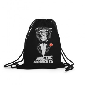 Рюкзак-мешок 3D с принтом Arctic Monkeys в Тюмени, 100% полиэстер | плотность ткани — 200 г/м2, размер — 35 х 45 см; лямки — толстые шнурки, застежка на шнуровке, без карманов и подкладки | алекс тёрнер | арктик | арктические мартышки | гаражный | группа | джейми кук | инди рок | манкис | музыка | мэтт хелдер | ник о мэлли | обезьяна | постпанк ривайвл | психоделический | рок