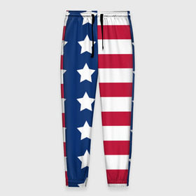 Мужские брюки 3D с принтом USA Flag в Тюмени, 100% полиэстер | манжеты по низу, эластичный пояс регулируется шнурком, по бокам два кармана без застежек, внутренняя часть кармана из мелкой сетки | star | usa | америка | белый | звезды | красный | линии | полосы | популярные | синий | сша | триколор | туристические | флаг | цвет | штаты