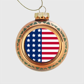 Стеклянный ёлочный шар с принтом USA Flag в Тюмени, Стекло | Диаметр: 80 мм | Тематика изображения на принте: star | usa | америка | белый | звезды | красный | линии | полосы | популярные | синий | сша | триколор | туристические | флаг | цвет | штаты