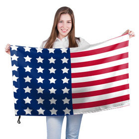 Флаг 3D с принтом USA Flag в Тюмени, 100% полиэстер | плотность ткани — 95 г/м2, размер — 67 х 109 см. Принт наносится с одной стороны | star | usa | америка | белый | звезды | красный | линии | полосы | популярные | синий | сша | триколор | туристические | флаг | цвет | штаты