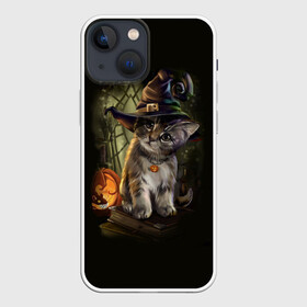 Чехол для iPhone 13 mini с принтом Ведьмин котенок в Тюмени,  |  | Тематика изображения на принте: jack | ведьма | кот | котенок | кошка | тыква | хэллоуин