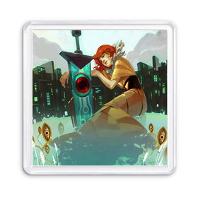 Магнит 55*55 с принтом Transistor 25 в Тюмени, Пластик | Размер: 65*65 мм; Размер печати: 55*55 мм | 