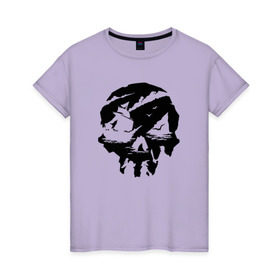 Женская футболка хлопок с принтом Sea of thieves в Тюмени, 100% хлопок | прямой крой, круглый вырез горловины, длина до линии бедер, слегка спущенное плечо | mmo | море | пират | пираты | сокровища | сокровище
