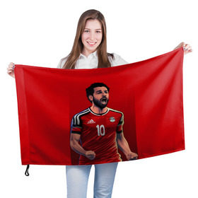 Флаг 3D с принтом Мохамед Салах в Тюмени, 100% полиэстер | плотность ткани — 95 г/м2, размер — 67 х 109 см. Принт наносится с одной стороны | mohamed salah ghaly | ливерпуль | мохаммед салах хамед гали | сборная египта | спорт | футбол