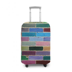 Чехол для чемодана 3D с принтом Кирпичи в Тюмени, 86% полиэфир, 14% спандекс | двустороннее нанесение принта, прорези для ручек и колес | андеграунд | кирпичи | краски | стена | хард | цвет
