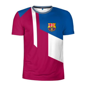 Мужская футболка 3D спортивная с принтом FC Barcelona 2018 в Тюмени, 100% полиэстер с улучшенными характеристиками | приталенный силуэт, круглая горловина, широкие плечи, сужается к линии бедра | fc | барселона | эмблема