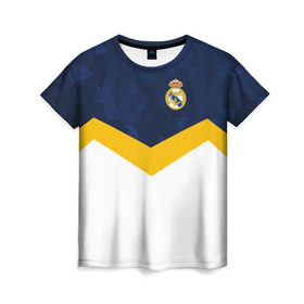 Женская футболка 3D с принтом Real Madrid 2018 New в Тюмени, 100% полиэфир ( синтетическое хлопкоподобное полотно) | прямой крой, круглый вырез горловины, длина до линии бедер | emirates | fc | real madrid | клуб | мяч | реал мадрид