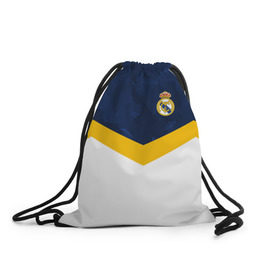 Рюкзак-мешок 3D с принтом Real Madrid 2018 New в Тюмени, 100% полиэстер | плотность ткани — 200 г/м2, размер — 35 х 45 см; лямки — толстые шнурки, застежка на шнуровке, без карманов и подкладки | emirates | fc | real madrid | клуб | мяч | реал мадрид