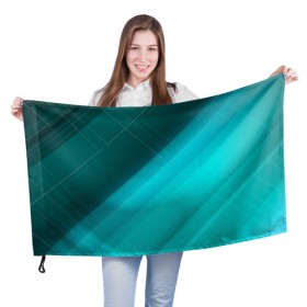 Флаг 3D с принтом Turquoise в Тюмени, 100% полиэстер | плотность ткани — 95 г/м2, размер — 67 х 109 см. Принт наносится с одной стороны | абстракция | бирюза | геометрия | линия | текстура