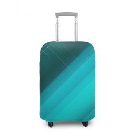 Чехол для чемодана 3D с принтом Turquoise в Тюмени, 86% полиэфир, 14% спандекс | двустороннее нанесение принта, прорези для ручек и колес | абстракция | бирюза | геометрия | линия | текстура