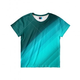 Детская футболка 3D с принтом Turquoise в Тюмени, 100% гипоаллергенный полиэфир | прямой крой, круглый вырез горловины, длина до линии бедер, чуть спущенное плечо, ткань немного тянется | Тематика изображения на принте: абстракция | бирюза | геометрия | линия | текстура