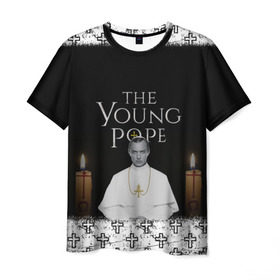 Мужская футболка 3D с принтом Молодой Папа | The Young Pope в Тюмени, 100% полиэфир | прямой крой, круглый вырез горловины, длина до линии бедер | the young pope | молодой папа