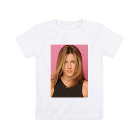 Детская футболка хлопок с принтом Дженнифер Энистон 2 в Тюмени, 100% хлопок | круглый вырез горловины, полуприлегающий силуэт, длина до линии бедер | jennifer aniston | дженнифер энистон