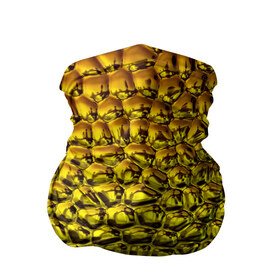 Бандана-труба 3D с принтом Золотая чешуя в Тюмени, 100% полиэстер, ткань с особыми свойствами — Activecool | плотность 150‒180 г/м2; хорошо тянется, но сохраняет форму | abstraction | gold | rich | texture | богатство | золотая абстракция | золото | кубики | текстура