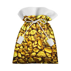 Подарочный 3D мешок с принтом Золотые камешки в Тюмени, 100% полиэстер | Размер: 29*39 см | Тематика изображения на принте: abstraction | gold | rich | texture | богатство | золотая абстракция | золото | кубики | текстура