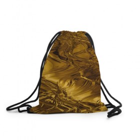 Рюкзак-мешок 3D с принтом Gold abstraction в Тюмени, 100% полиэстер | плотность ткани — 200 г/м2, размер — 35 х 45 см; лямки — толстые шнурки, застежка на шнуровке, без карманов и подкладки | Тематика изображения на принте: 