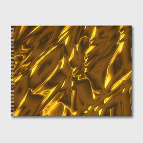 Альбом для рисования с принтом Золотые разводы в Тюмени, 100% бумага
 | матовая бумага, плотность 200 мг. | Тематика изображения на принте: abstraction | gold | rich | texture | богатство | золотая абстракция | золото | кубики | текстура