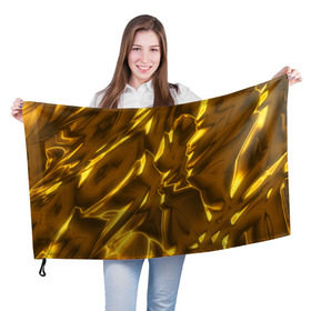 Флаг 3D с принтом Золотые разводы в Тюмени, 100% полиэстер | плотность ткани — 95 г/м2, размер — 67 х 109 см. Принт наносится с одной стороны | abstraction | gold | rich | texture | богатство | золотая абстракция | золото | кубики | текстура