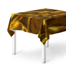 Скатерть 3D с принтом Золотые разводы в Тюмени, 100% полиэстер (ткань не мнется и не растягивается) | Размер: 150*150 см | abstraction | gold | rich | texture | богатство | золотая абстракция | золото | кубики | текстура
