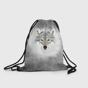 Рюкзак-мешок 3D с принтом Wolf в Тюмени, 100% полиэстер | плотность ткани — 200 г/м2, размер — 35 х 45 см; лямки — толстые шнурки, застежка на шнуровке, без карманов и подкладки | animal | snow | волк | животные | снег | хищник