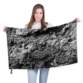 Флаг 3D с принтом Серая текстура в Тюмени, 100% полиэстер | плотность ткани — 95 г/м2, размер — 67 х 109 см. Принт наносится с одной стороны | watercolor | абстракция красок | акварель | брызги красок | живопись | краска | потертость красок | текстуры | черно белый