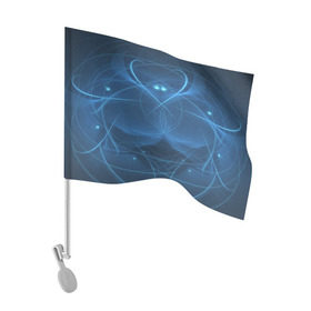 Флаг для автомобиля с принтом Blue fractal в Тюмени, 100% полиэстер | Размер: 30*21 см | art | background | beautiful | color | festive | fractal | lines | photo | picture | smooth | strange | style