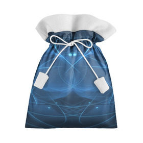 Подарочный 3D мешок с принтом Blue fractal в Тюмени, 100% полиэстер | Размер: 29*39 см | Тематика изображения на принте: art | background | beautiful | color | festive | fractal | lines | photo | picture | smooth | strange | style