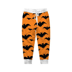 Детские брюки 3D с принтом Happy Halloween в Тюмени, 100% полиэстер | манжеты по низу, эластичный пояс регулируется шнурком, по бокам два кармана без застежек, внутренняя часть кармана из мелкой сетки | halloween | монстр | праздник | хэллоуин