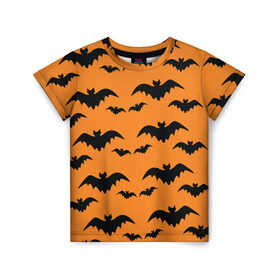 Детская футболка 3D с принтом Happy Halloween в Тюмени, 100% гипоаллергенный полиэфир | прямой крой, круглый вырез горловины, длина до линии бедер, чуть спущенное плечо, ткань немного тянется | halloween | монстр | праздник | хэллоуин