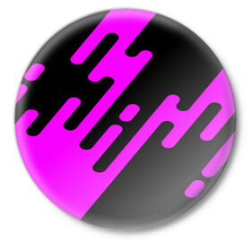 Значок с принтом Pink geometry в Тюмени,  металл | круглая форма, металлическая застежка в виде булавки | abstraction | engine | pattern | абстракция | геометрия | графики | движение | краска | текстура | чертежи | штрихи