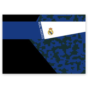 Поздравительная открытка с принтом Real Madrid 2018 Sport Version в Тюмени, 100% бумага | плотность бумаги 280 г/м2, матовая, на обратной стороне линовка и место для марки
 | emirates | fc | real madrid | клуб | мяч | реал мадрид