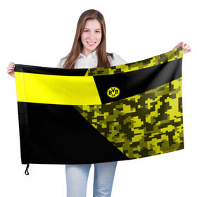 Флаг 3D с принтом Borussia Dortmund 2018 Sport в Тюмени, 100% полиэстер | плотность ткани — 95 г/м2, размер — 67 х 109 см. Принт наносится с одной стороны | боруссия | дортмунд