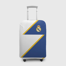 Чехол для чемодана 3D с принтом Real Madrid 2018 Storm в Тюмени, 86% полиэфир, 14% спандекс | двустороннее нанесение принта, прорези для ручек и колес | emirates | fc | real madrid | абстракция | геометрия | линии | реал мадрид | спорт | спортивные | футбол | футбольный клуб | эмблема