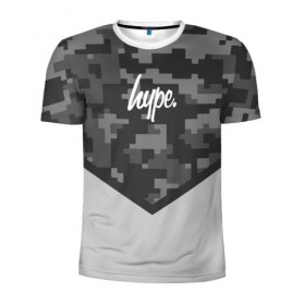 Мужская футболка 3D спортивная с принтом Hype Military #3 в Тюмени, 100% полиэстер с улучшенными характеристиками | приталенный силуэт, круглая горловина, широкие плечи, сужается к линии бедра | 