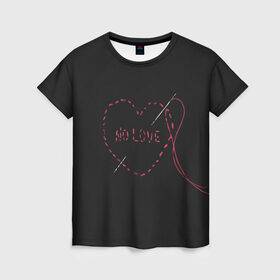 Женская футболка 3D с принтом Face / No Love / Фэйс в Тюмени, 100% полиэфир ( синтетическое хлопкоподобное полотно) | прямой крой, круглый вырез горловины, длина до линии бедер | Тематика изображения на принте: rap | рэпер | фейс | фэйс