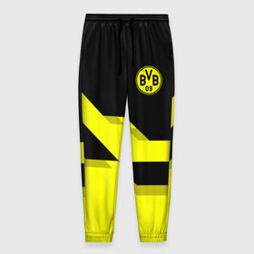 Мужские брюки 3D с принтом FC Borussia Dortmund 2018 в Тюмени, 100% полиэстер | манжеты по низу, эластичный пояс регулируется шнурком, по бокам два кармана без застежек, внутренняя часть кармана из мелкой сетки | Тематика изображения на принте: боруссия | дортмунд