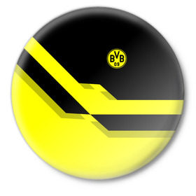 Значок с принтом FC Borussia Dortmund 2018 в Тюмени,  металл | круглая форма, металлическая застежка в виде булавки | Тематика изображения на принте: боруссия | дортмунд