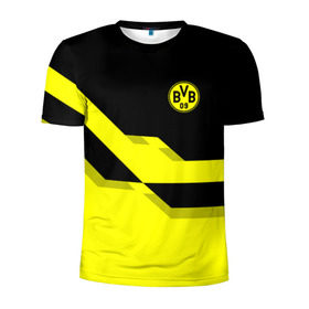 Мужская футболка 3D спортивная с принтом FC Borussia Dortmund 2018 в Тюмени, 100% полиэстер с улучшенными характеристиками | приталенный силуэт, круглая горловина, широкие плечи, сужается к линии бедра | боруссия | дортмунд