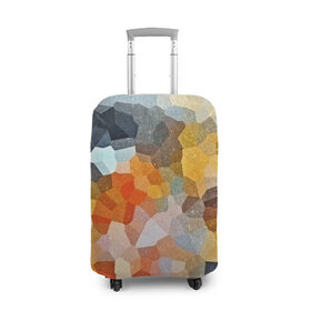 Чехол для чемодана 3D с принтом Мозаика в блеске в Тюмени, 86% полиэфир, 14% спандекс | двустороннее нанесение принта, прорези для ручек и колес | abstraction | абстракция | геометрия | грани | линии | полигоны | розовый | сочетания | текстура | треугольники