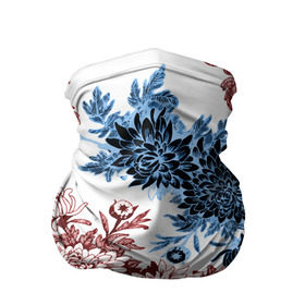 Бандана-труба 3D с принтом Blue and Red в Тюмени, 100% полиэстер, ткань с особыми свойствами — Activecool | плотность 150‒180 г/м2; хорошо тянется, но сохраняет форму | vppdgryphon | арт | краска | лес | пион | пионы | тропики | цветные | цветок | цветы