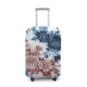 Чехол для чемодана 3D с принтом Blue and Red в Тюмени, 86% полиэфир, 14% спандекс | двустороннее нанесение принта, прорези для ручек и колес | vppdgryphon | арт | краска | лес | пион | пионы | тропики | цветные | цветок | цветы