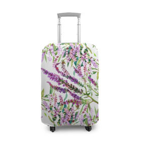 Чехол для чемодана 3D с принтом Лаванда в Тюмени, 86% полиэфир, 14% спандекс | двустороннее нанесение принта, прорези для ручек и колес | vppdgryphon | арт | лаванда | лес | тропики | франция | цветок | цветы