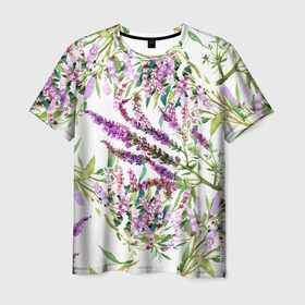 Мужская футболка 3D с принтом Лаванда в Тюмени, 100% полиэфир | прямой крой, круглый вырез горловины, длина до линии бедер | vppdgryphon | арт | лаванда | лес | тропики | франция | цветок | цветы