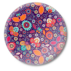Значок с принтом Цветочный взрыв в Тюмени,  металл | круглая форма, металлическая застежка в виде булавки | vppdgryphon | арт | взрыв | краска | тропики | цветные | цветок | цветочный | цветы