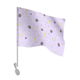 Флаг для автомобиля с принтом Сейлор Мур в Тюмени, 100% полиэстер | Размер: 30*21 см | cat | sailor moon | киса | кот | луна | сейлор мун | сэйлор мун